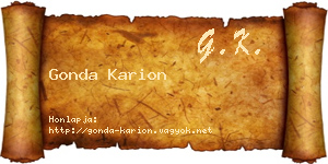 Gonda Karion névjegykártya